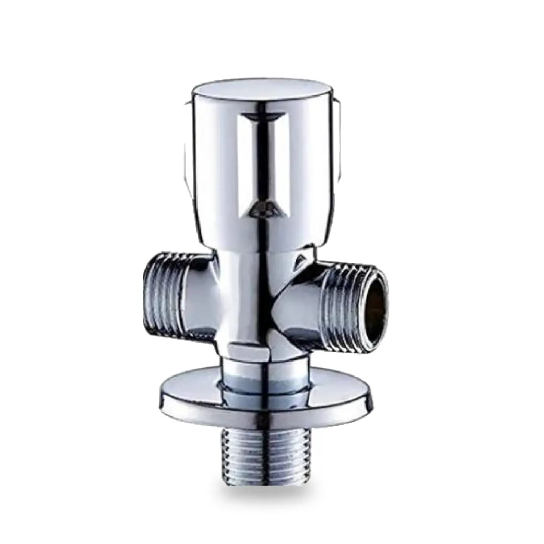 Brass Angle Valve Two-Way Chrome Finish