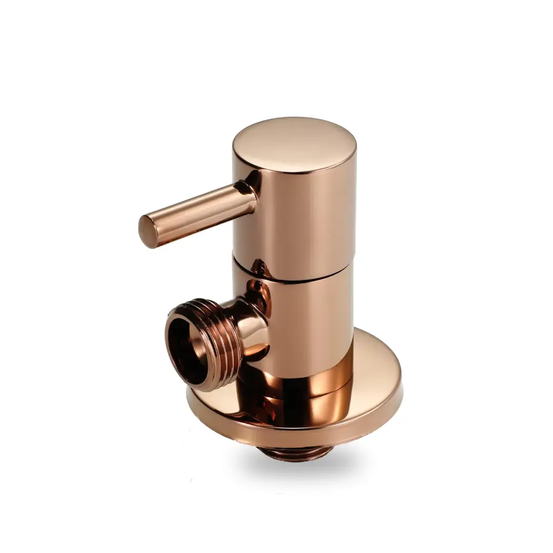 Brass Angle valve with rose Gold Finish