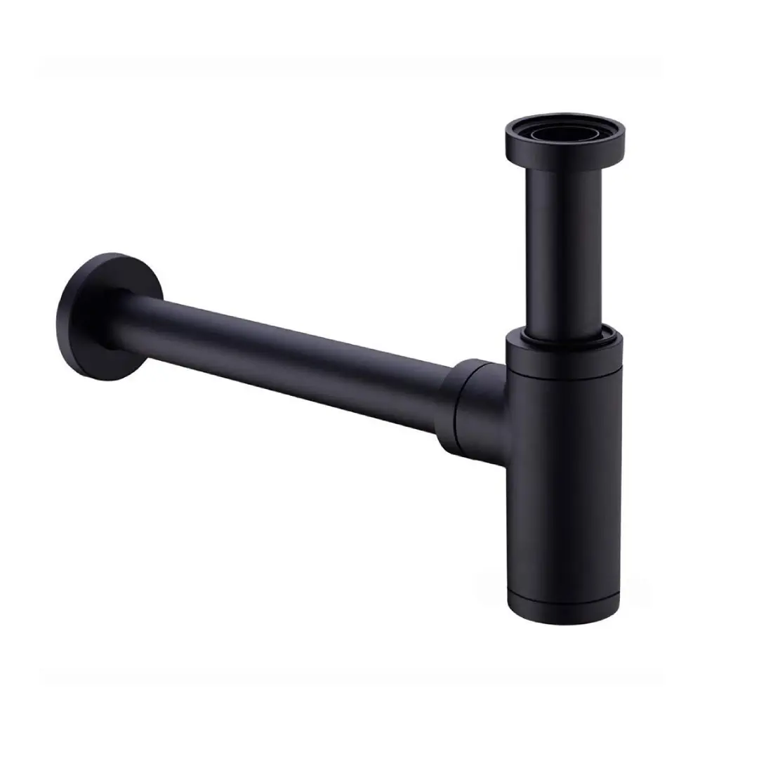 Brass Bottle Trap with Black Matt Finish