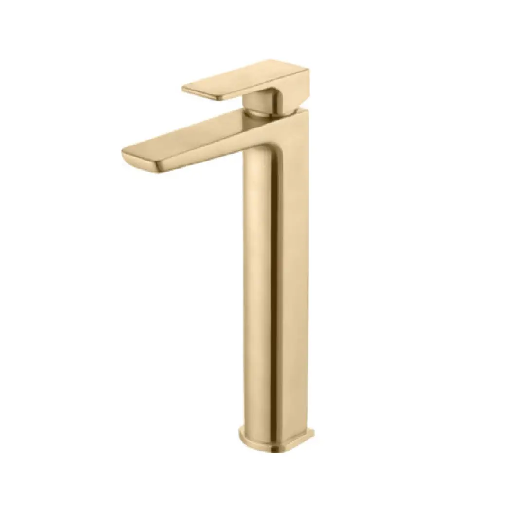 TAGUS HEDRON Brass Basin Mixer in Gold