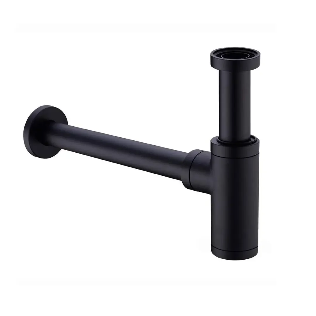 Brass Bottle Trap with Black Matt Finish